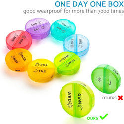 7 Day Am Pm Weekly Monthly Pill Dispenser Box With Alarm Case Travel Timer  15.4x9x6.5cm