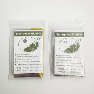Emergency Blanket 160x210cm PET Film Gold Silver Waterproof Survival