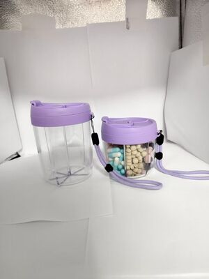 Small Pill Dispenser,with 7 Large Compartments,Portable Pill Bottle Organizer with Wide Opening