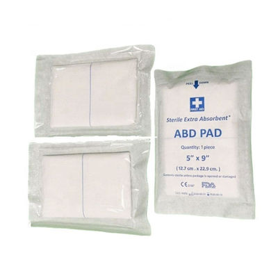 Prodotti di bendaggio a nastro medicale di cotone puro 100% per traumi chirurgici con fasciatura addominale ABD Pad Manufacturer