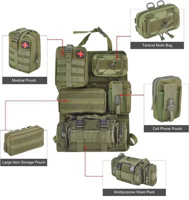Tactical Truck Organizer Back Seat Storage Car Seat Storage Bag Molle Panels with Compartments Molle Bag