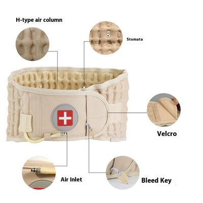 Cintura di supporto universale per sport, cintura flessibile in poliestere e cotone, traspirante, con colonna d'aria gonfiabile allargata